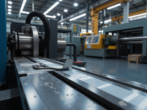 板材切割工作台照片，锯片正在作业，安全防护到位，工厂车间环境